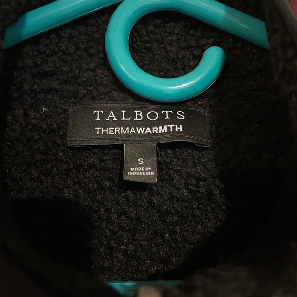 Talbots Red & Black Plaid Thermawarmth Sherpa lined vest Sz Small - Picture 4 of 8